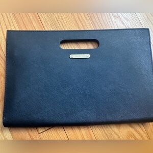 Michael Kors- large black clutch with gold accents